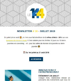 newsletter 144 coworking JUILLET-19